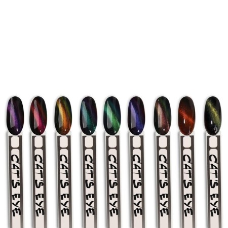 Gel nail polish, “cat`s eye”, 3 phase, 8ml, LED/UV, chameleon/green color (09)-12