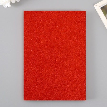Foamiran glitter 2 mm, 20x30 cm, red