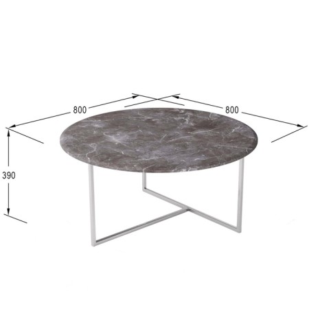 Journal table "Majore", 800 × 800 × 390 mm, MDF, color gray marble-2