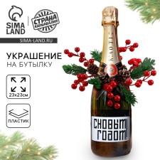 New Year's decoration for a bottle 