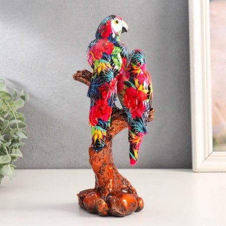 Polystone souvenir "Parrots Ara. Exotic flowers" 9.5x10x23.5 cm-2