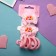 Sofia hair set (4 elastic bands, 2 clamps) Caramel bow, pink