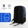 City backpack with USB from textiles with lightning, 2 pockets, black/blue color