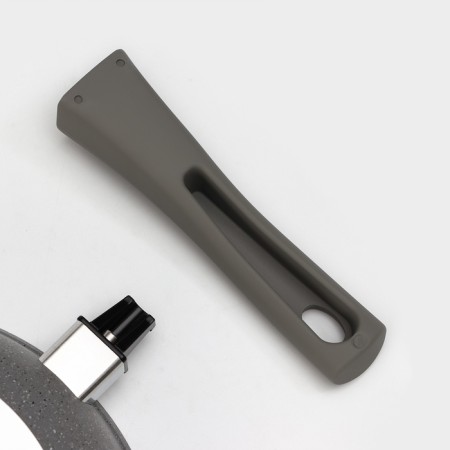 Pan, d = 24 cm, removable handle, glass cover, anti -stick coating, color light marble-5