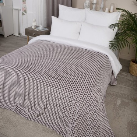 Plaid was valid "cubes", size 220x240 cm, burgundy color-1