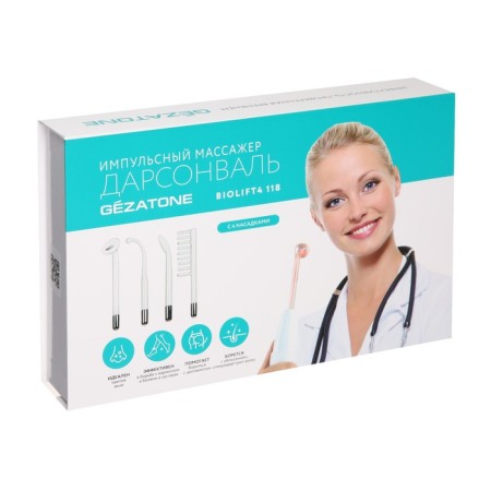 Darsonval Gezatone Biolift4 118, 4 nozzles, for face, body and hair, white-2