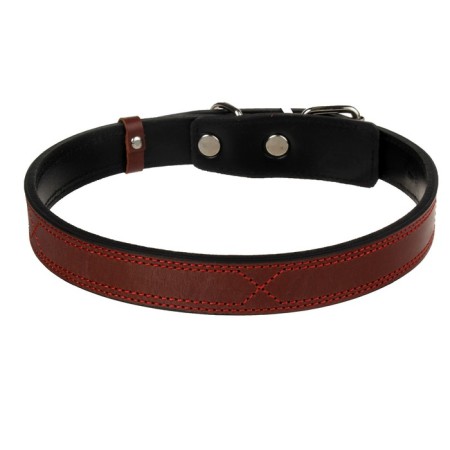 Collar zoonik "premium-classic" Leather double, 61-75 x 3 cm, cognac-1