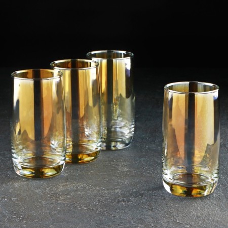 A set of high glass glasses "Golden Chameleon", 330 ml, 4 pcs