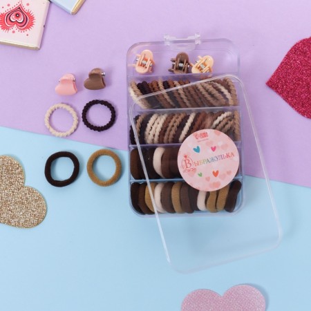 Hair set "Fidget" (69 pcs) heart, mix
