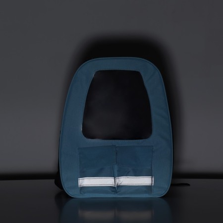 A backpack for carrying animals with a viewing window, blue-15