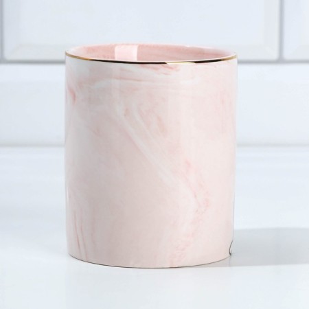 Ceramic MEOW glass, pink, 8 x 9.5 cm, pink color-1