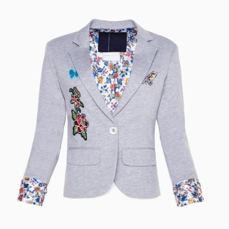 Jacket for a girl, color gray melange, 128-134 cm (size 36)