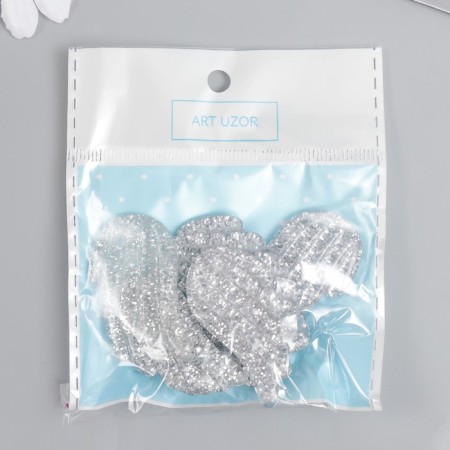 Decor for creativity plastic "Brilliant wings" silver 2.2x3.3 cm-4