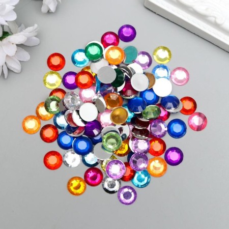 A set of decor for the creativity of rhinestones diameter 1 cm "multi -colored" 12x12.5 cm weight - 17 grams