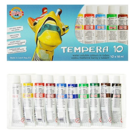 Temporary paints in Koh-I-Noor tubes, 10 colors x 16 ml, without brush
