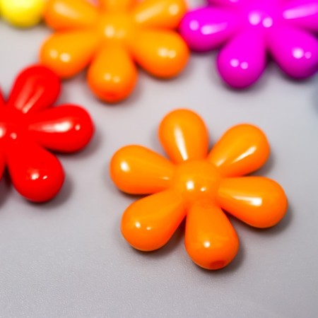 Beads for creativity plastic "Bright daisies" set of 20 pcs 2.3x2.3 cm-1