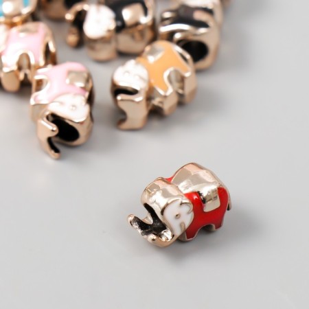 Beads for creativity plastic "Elephant Bright middle" mix set 10 pcs 1x1.4 cm-2
