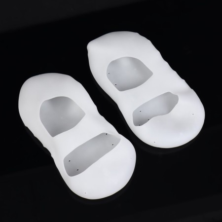 Socks for pedicure, silicone, with perforation, with a strap, 15 × 9 cm, size S, white color-2