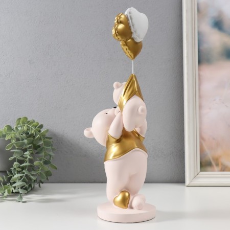 Souvenir Polystone "Bear holds a teddy bear with balls" 10x13x36 cm-3