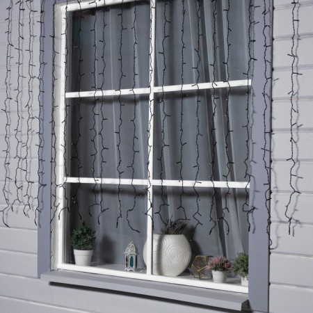 Garland "Curtain" 2 × 1.5 m, IP44, UMS, dark thread, 360 smd-led, white glow, 220 V-1