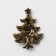 Brooch "Funny Christmas tree", green-red color in gold