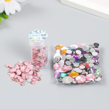 Decor "Pink gradient" d = 6 mm 10 g 200 pcs 5x2.5 cm mix-1