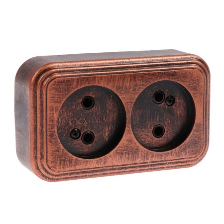 Rosette "Elect" Ra 16-237-Hm, 16 A, 250 V, double, open, without salary, black for copper
