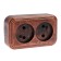 Rosette "Elect" Ra 16-237-Hm, 16 A, 250 V, double, open, without salary, black for copper