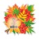 Decoration on the adhesive tape "Autumn bouquet" leaves, mountain ash, 26x26 cm