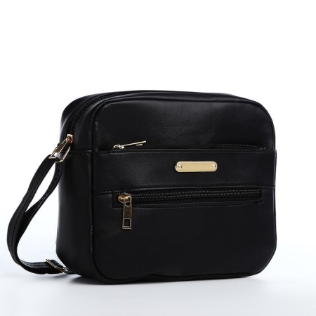 Bag Cross-Bodi with a zipper, black color-2