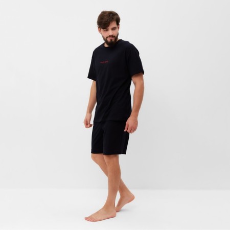 Pajama men's kaftan "I'm too lazy" size 54, black-2