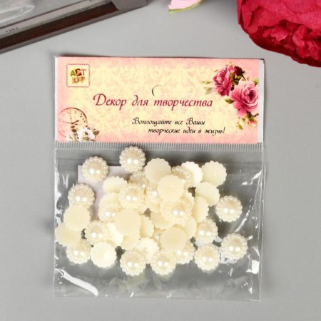 Set for creativity Half of the pearl-flowers d = 1.4 cm 20g-3