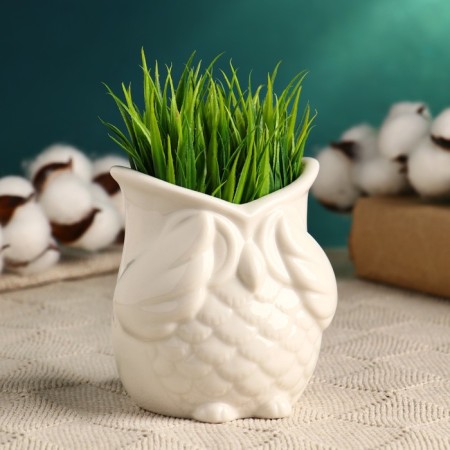 Pot "Owl Bukla" White, 9.5x9cm