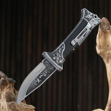 Folding "Barin" steel - 65x13, handle - wood, 23 cm-7