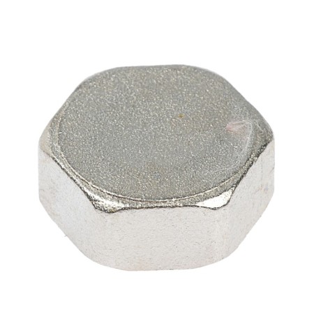 Otmo plug, 3/4 ", internal carving, nickelly brass