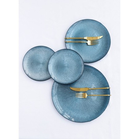 Black dining plate "Rimini", d = 27 cm, blue color-5