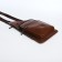 Male sling bag made of artificial leather, brown color
