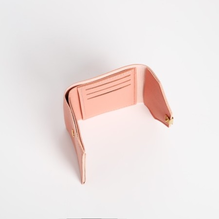 Women's wallet on the button, pink color-2