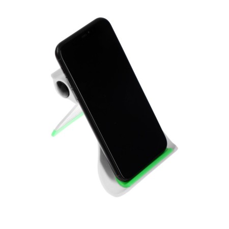 Luazon phone stand, folding, reinforced, adjustable height, white/green-5