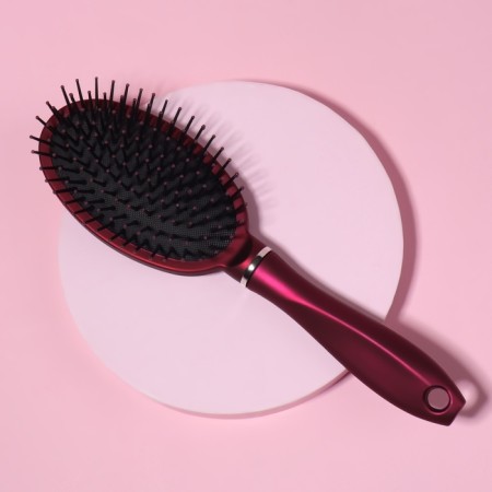 Comb massage, rubberized pen, 7 × 24 cm, purple color-1