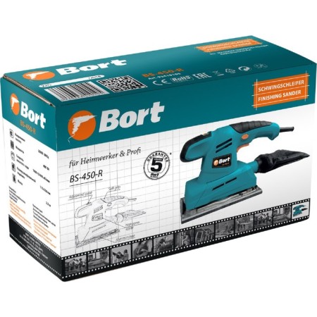 Vibration grinder BORT BS-450-R, 400 W, 7000-12000 rpm, sole 115x230 mm-5