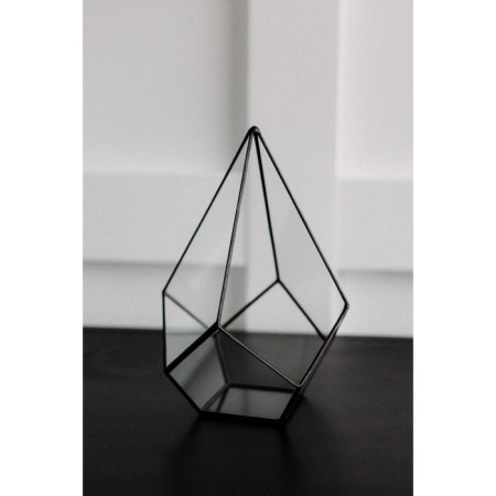Florarium "Drop narrow", black seams-5