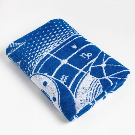 Terry Ethel towel "Zodiac Signs: Leo" Blue, 67x130 cm, 100% cotton, 420g/m2-1