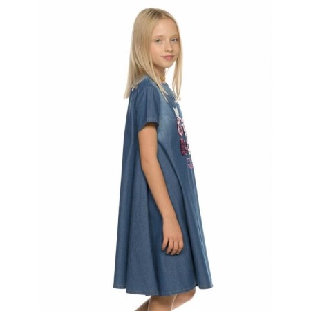 Dress for girls, height 122 cm, blue color-1