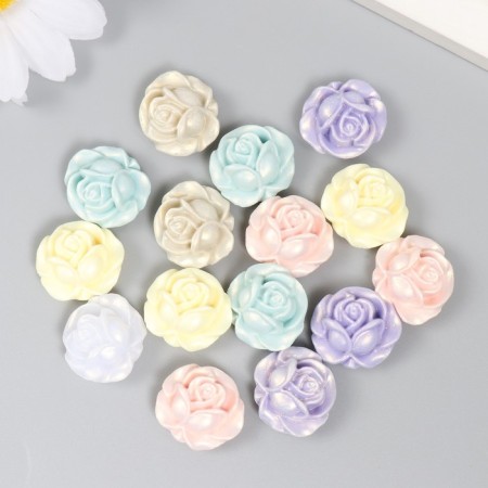 Beads for creativity plastic "Rose. Purvalum shine" set of 20 g 1.8x2x1 cm