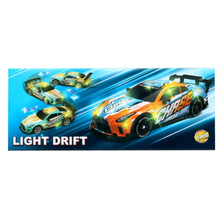 Radio -controlled "Drift" machine, interchangeable wheels, lighting effects, operates from the battery-17