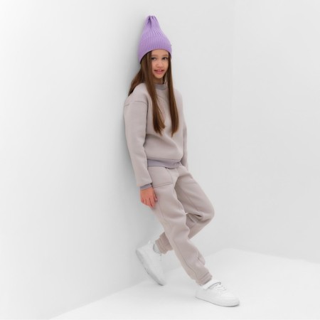 Children's costume with the basis (sweatshirt, trousers) minku, gray color, height 164 cm-4