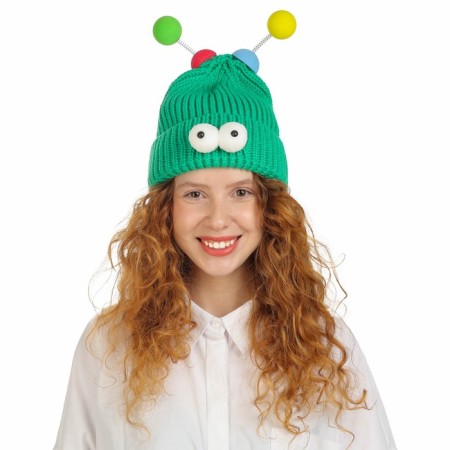 Carnival hat "Eye-player" with horns of pr 56-58, green color-1
