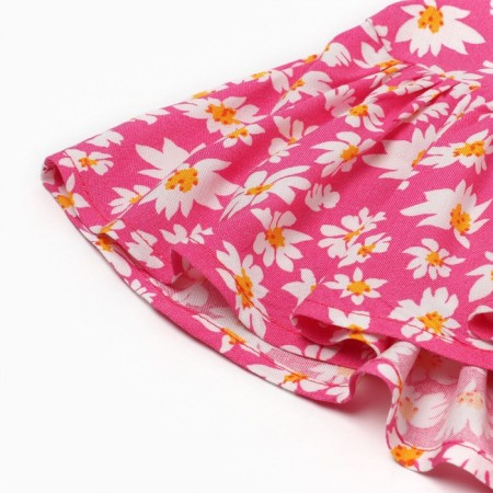A set for a girl (T-shirt/skirt-short), white/pink color, height 92cm-4