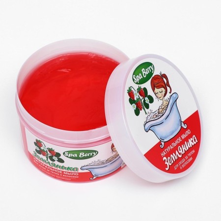 Natural soap for body and hair "Strawberry" 450 ml-13